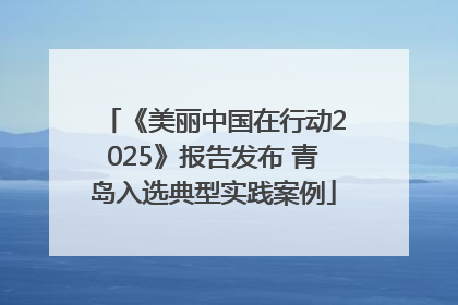 《美丽中国在行动2025》报告发布 青岛入选典型实践案例