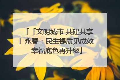 「文明城市 共建共享」永春：民生提质见成效 幸福底色再升级