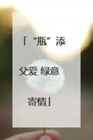 “瓶”添父爱 绿意寄情