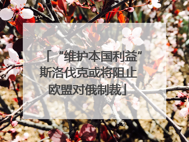“维护本国利益” 斯洛伐克或将阻止欧盟对俄制裁