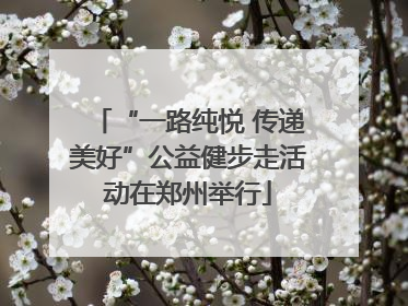 “一路纯悦 传递美好”公益健步走活动在郑州举行
