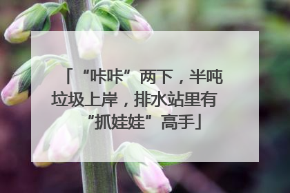 “咔咔”两下，半吨垃圾上岸，排水站里有“抓娃娃”高手