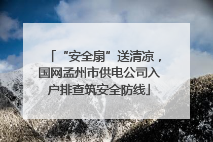 “安全扇”送清凉，国网孟州市供电公司入户排查筑安全防线