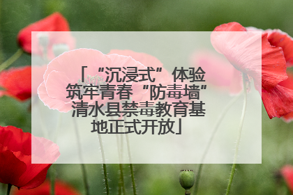 “沉浸式”体验 筑牢青春“防毒墙” 清水县禁毒教育基地正式开放