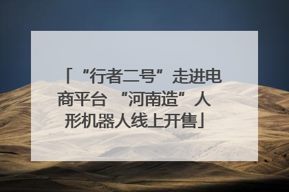 “行者二号”走进电商平台 “河南造”人形机器人线上开售