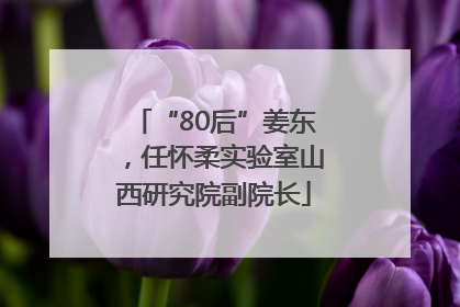 “80后”姜东，任怀柔实验室山西研究院副院长