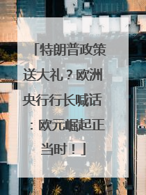 特朗普政策送大礼？欧洲央行行长喊话：欧元崛起正当时！