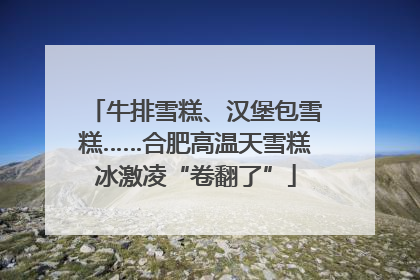 牛排雪糕、汉堡包雪糕……合肥高温天雪糕冰激凌“卷翻了”