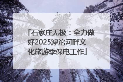 石家庄无极：全力做好2025滹沱河畔文化旅游季保电工作