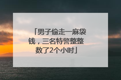 男子偷走一麻袋钱，三名特警整整数了2个小时