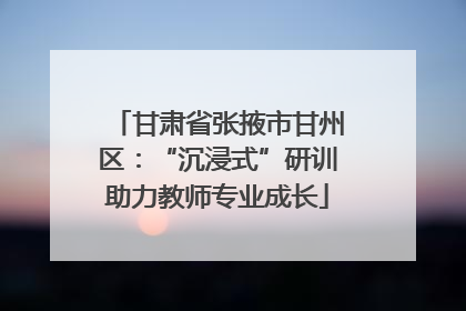 甘肃省张掖市甘州区：“沉浸式”研训助力教师专业成长
