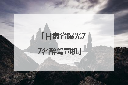 甘肃省曝光77名醉驾司机