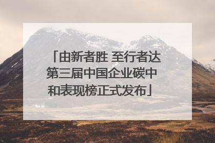 由新者胜 至行者达 第三届中国企业碳中和表现榜正式发布
