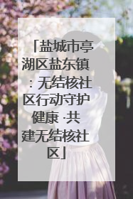 盐城市亭湖区盐东镇：无结核社区行动守护健康 ·共建无结核社区