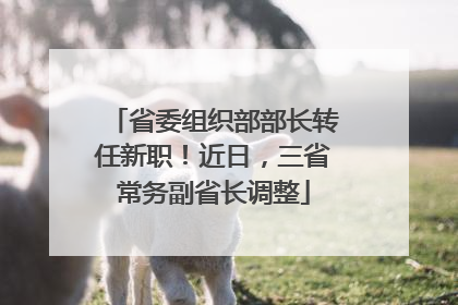 省委组织部部长转任新职！近日，三省常务副省长调整