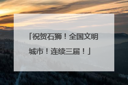 祝贺石狮！全国文明城市！连续三届！
