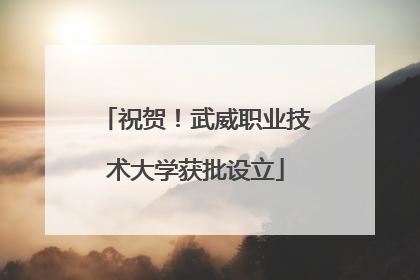 祝贺！武威职业技术大学获批设立