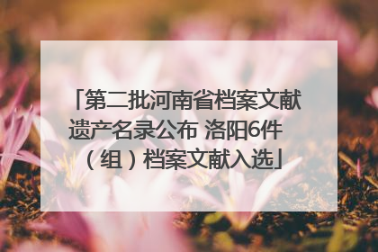 第二批河南省档案文献遗产名录公布 洛阳6件（组）档案文献入选