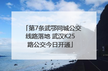 第7条武鄂同城公交线路落地 武汉K25路公交今日开通