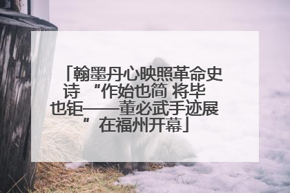翰墨丹心映照革命史诗 “作始也简 将毕也钜——董必武手迹展”在福州开幕