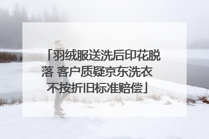 羽绒服送洗后印花脱落 客户质疑京东洗衣不按折旧标准赔偿