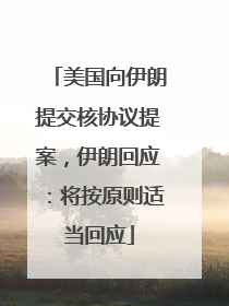 美国向伊朗提交核协议提案，伊朗回应：将按原则适当回应