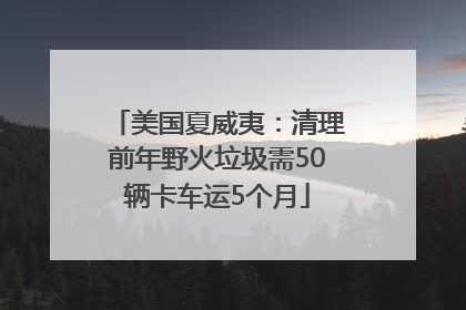 美国夏威夷：清理前年野火垃圾需50辆卡车运5个月