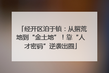经开区泊于镇：从撂荒地到“金土地”！靠“人才密码”逆袭出圈