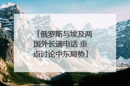 俄罗斯与埃及两国外长通电话 重点讨论中东局势