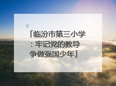 临汾市第三小学：牢记党的教导 争做强国少年