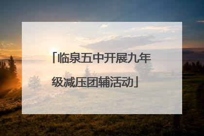 临泉五中开展九年级减压团辅活动