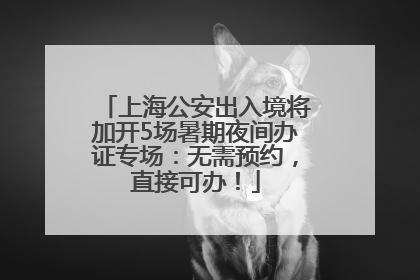 上海公安出入境将加开5场暑期夜间办证专场：无需预约，直接可办！