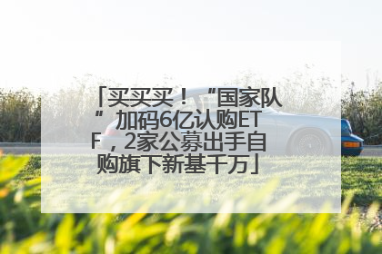 买买买！“国家队”加码6亿认购ETF，2家公募出手自购旗下新基千万