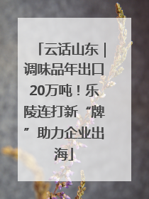 云话山东｜调味品年出口20万吨！乐陵连打新“牌”助力企业出海