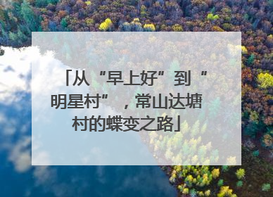 从“早上好”到“明星村”，常山达塘村的蝶变之路