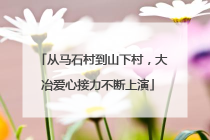 从马石村到山下村，大冶爱心接力不断上演