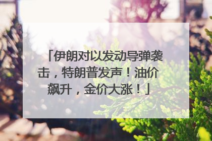 伊朗对以发动导弹袭击，特朗普发声！油价飙升，金价大涨！