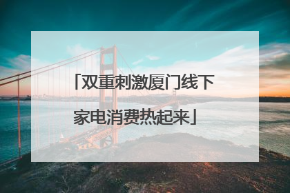 双重刺激厦门线下家电消费热起来