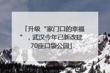升级“家门口的幸福”，武汉今年已新改建70座口袋公园