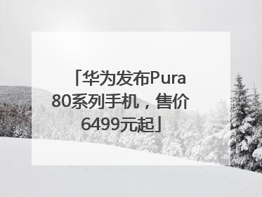 华为发布Pura80系列手机，售价6499元起