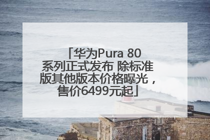 华为Pura 80系列正式发布 除标准版其他版本价格曝光，售价6499元起