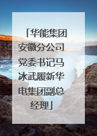 华能集团安徽分公司党委书记马冰武履新华电集团副总经理