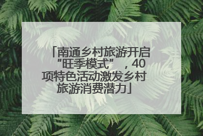 南通乡村旅游开启“旺季模式”，40项特色活动激发乡村旅游消费潜力