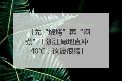 先“烧烤”再“闷煮”！浙江局地直冲40℃，这波很猛