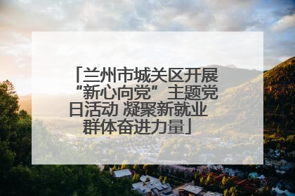 兰州市城关区开展“新心向党”主题党日活动 凝聚新就业群体奋进力量