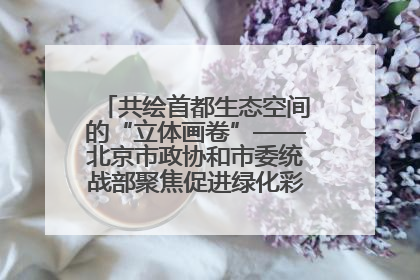共绘首都生态空间的“立体画卷”——北京市政协和市委统战部聚焦促进绿化彩化美化生态空间建设联合协商议政
