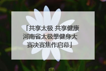 共享太极 共享健康 河南省太极拳健身大赛决赛焦作启幕