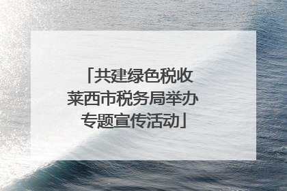 共建绿色税收 莱西市税务局举办专题宣传活动