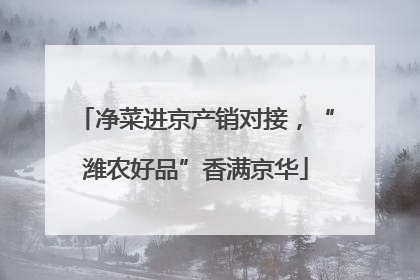 净菜进京产销对接，“潍农好品”香满京华