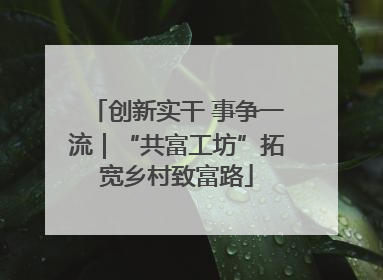 创新实干 事争一流｜“共富工坊”拓宽乡村致富路